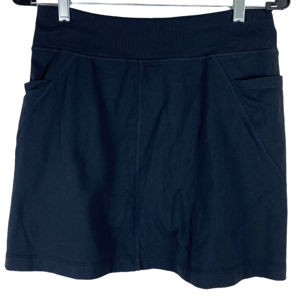 Athleta Black Excursion Skirt Skort Side Slip Pockets Women's Size Small EUC